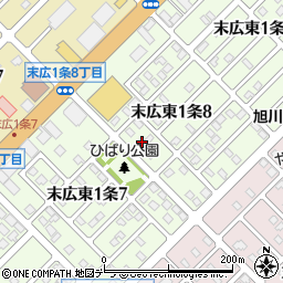 北海道旭川市末広東１条周辺の地図