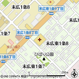 ダイソー＆アオヤマ旭川末広店周辺の地図