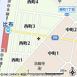 旭川信用金庫比布支店周辺の地図