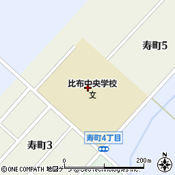 比布町立　比布中学校周辺の地図