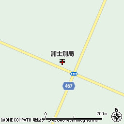 浦士別郵便局周辺の地図