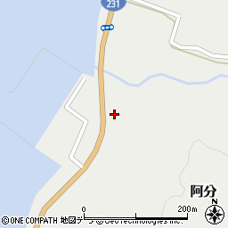 北海道増毛郡増毛町阿分21周辺の地図