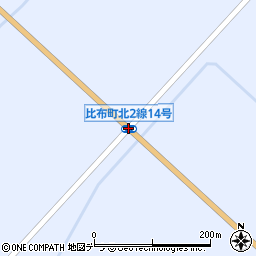 比布町北２線１３号周辺の地図