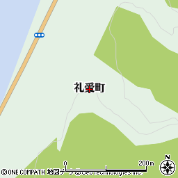 北海道留萌市礼受町周辺の地図