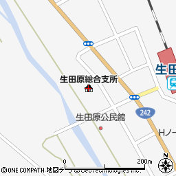 遠軽町生田原総合支所周辺の地図