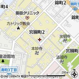 北海道留萌市宮園町周辺の地図