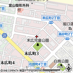 北海道留萌市末広町周辺の地図