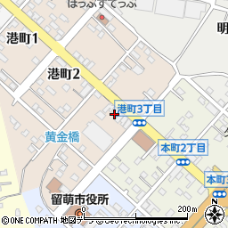 北海道留萌市港町3丁目周辺の地図