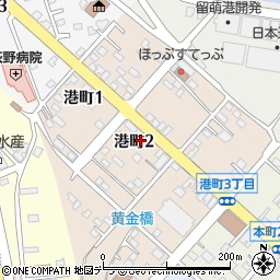 北海道留萌市港町2丁目周辺の地図
