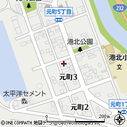 北海道留萌市元町3丁目40周辺の地図
