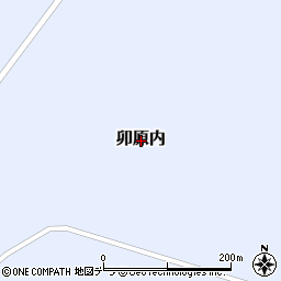 北海道網走市卯原内周辺の地図