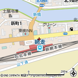駅レンタカー網走営業所周辺の地図