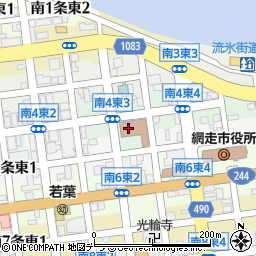 網走郵便局周辺の地図