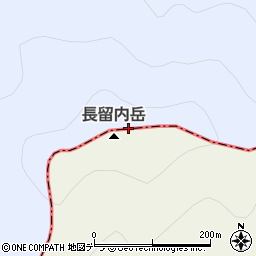 長留内岳周辺の地図