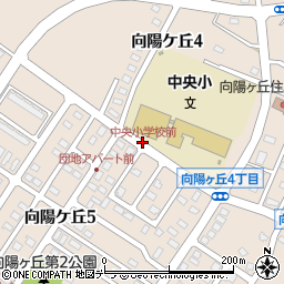 中央小学校前周辺の地図