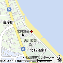 北海道網走市海岸町周辺の地図