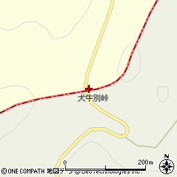 犬牛別峠周辺の地図