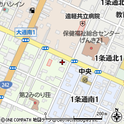 北海道新聞　遠軽販売所周辺の地図