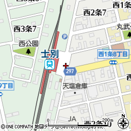 士別駅前周辺の地図