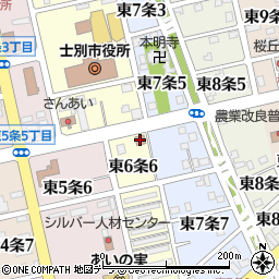 士別中央通郵便局周辺の地図