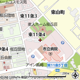北海道士別市東１１条周辺の地図
