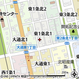 北海道士別市東１条北1丁目2周辺の地図