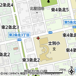 北海道士別市東３条北周辺の地図