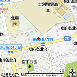 北海道士別市東７条北周辺の地図