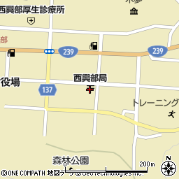 西興部郵便局周辺の地図