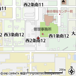 北海道名寄市西２条南12丁目周辺の地図