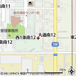 北海道名寄市大通南12丁目70周辺の地図