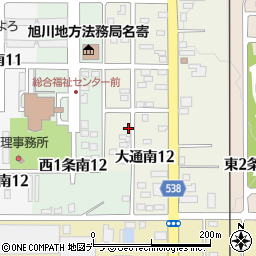 北海道名寄市大通南12丁目3周辺の地図