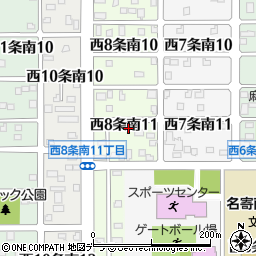 北海道名寄市西８条南11丁目周辺の地図