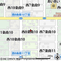 北海道名寄市西８条南10丁目周辺の地図