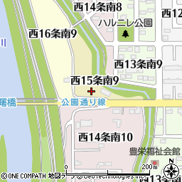 北海道名寄市西１５条南9丁目周辺の地図