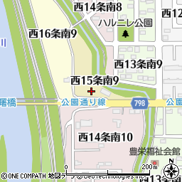 北海道名寄市西１５条南9丁目周辺の地図