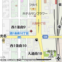 北海道名寄市大通南9丁目8周辺の地図