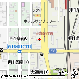 北海道名寄市大通南9丁目周辺の地図