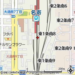 北海道名寄市東１条南8丁目周辺の地図