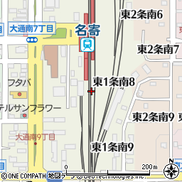 北海道名寄市東１条南8丁目周辺の地図