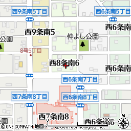 北海道名寄市西８条南6丁目周辺の地図