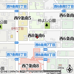 北海道名寄市西８条南6丁目周辺の地図