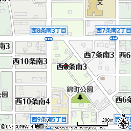 北海道名寄市西８条南3丁目周辺の地図