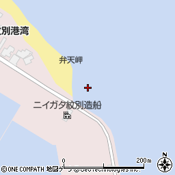 弁天岬周辺の地図