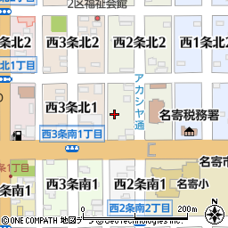 北海道名寄市西２条北1丁目6周辺の地図