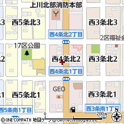 北海道名寄市西４条北2丁目13周辺の地図