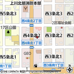 北海道名寄市西４条北2丁目5周辺の地図