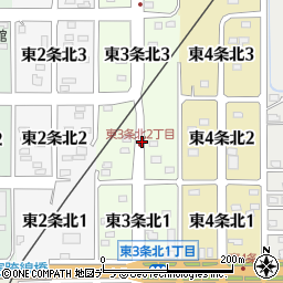 北海道名寄市東３条北2丁目周辺の地図