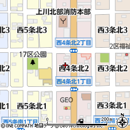 北海道名寄市西４条北2丁目14周辺の地図