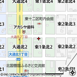 北海道名寄市東１条北2丁目11周辺の地図